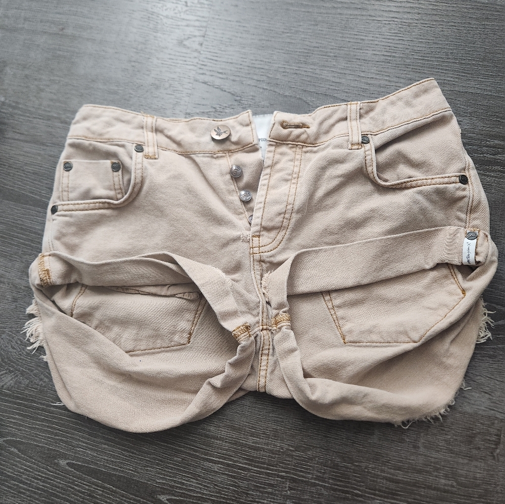 One Teaspoon Light Tan Denim Shorts